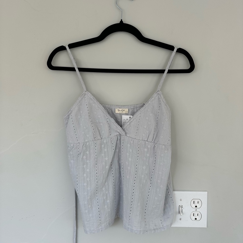 Brandy Melville Gray/ Light blue Spaghetti Strap Fitted Camisole